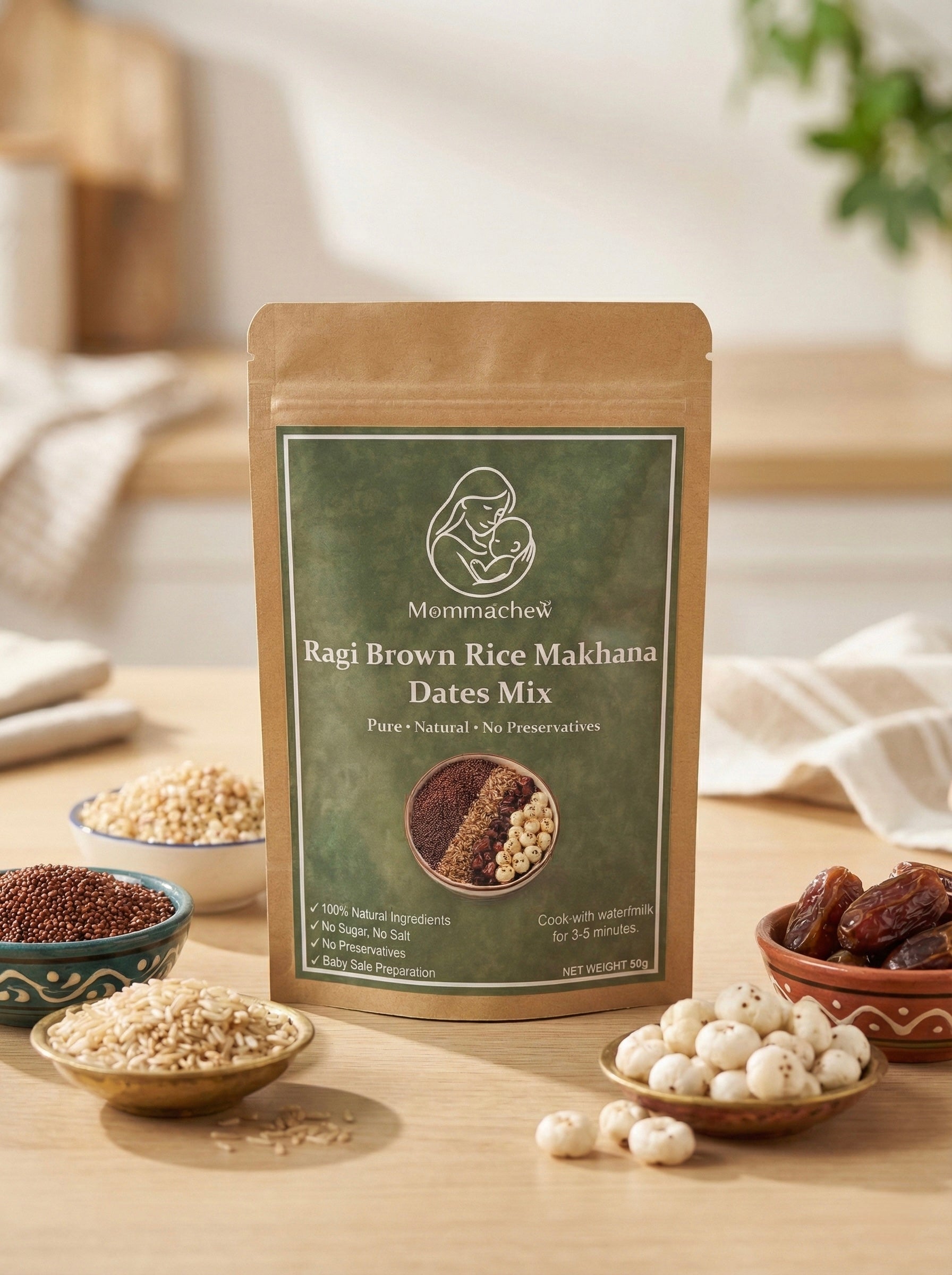 Ragi Brown Rice Makhana Dates Mix