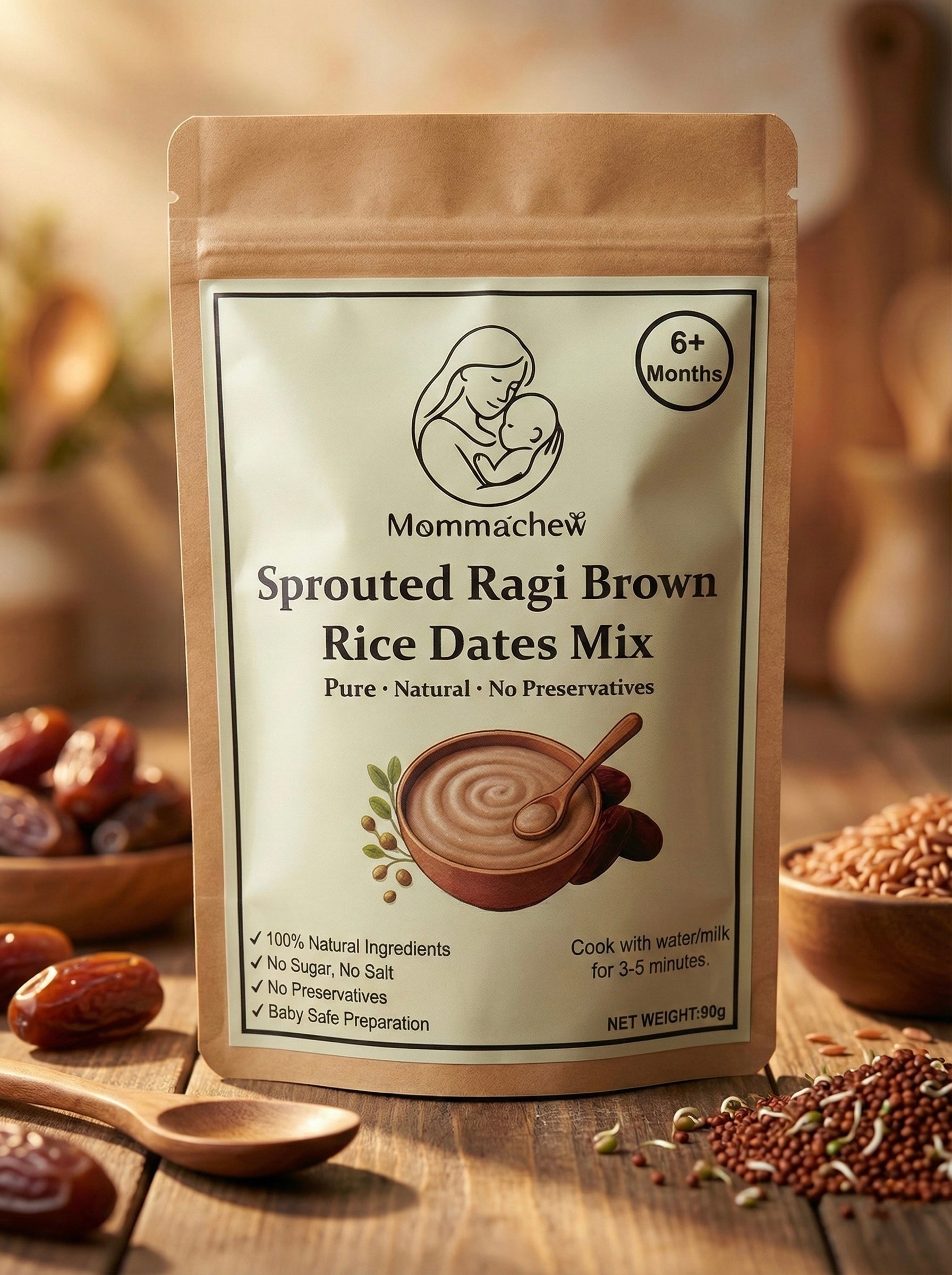 Sprouted Ragi Brown Rice Dates Mix