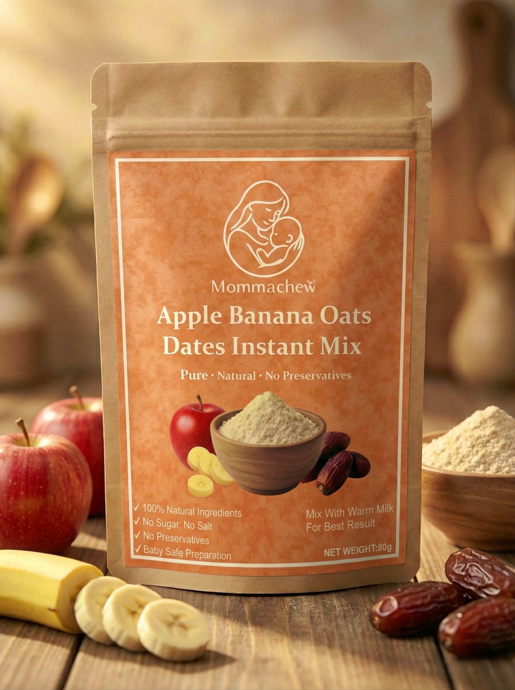 Apple Banana Oats Dates Instant Mix